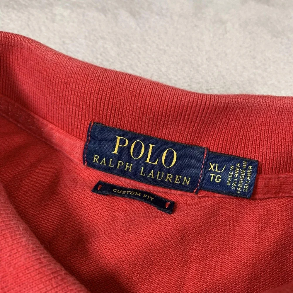 Polo Ralph Lauren Polo Shirt Mens XL Red Custom Fit‎ Short Sleeve Classic Casual